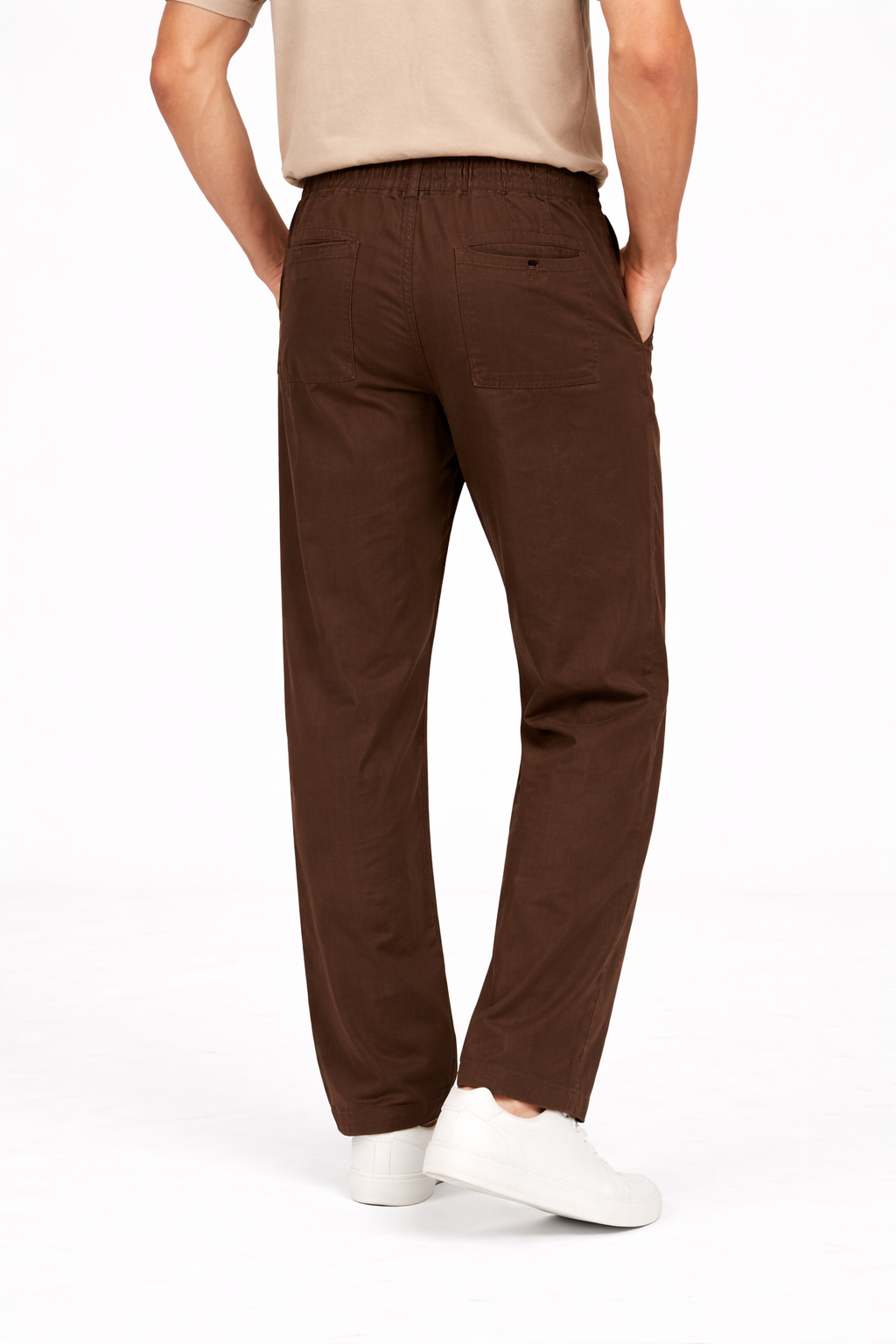 Men’s Linen Pants Brown Relaxed Fit Breathable Casual Stylish Trousers
