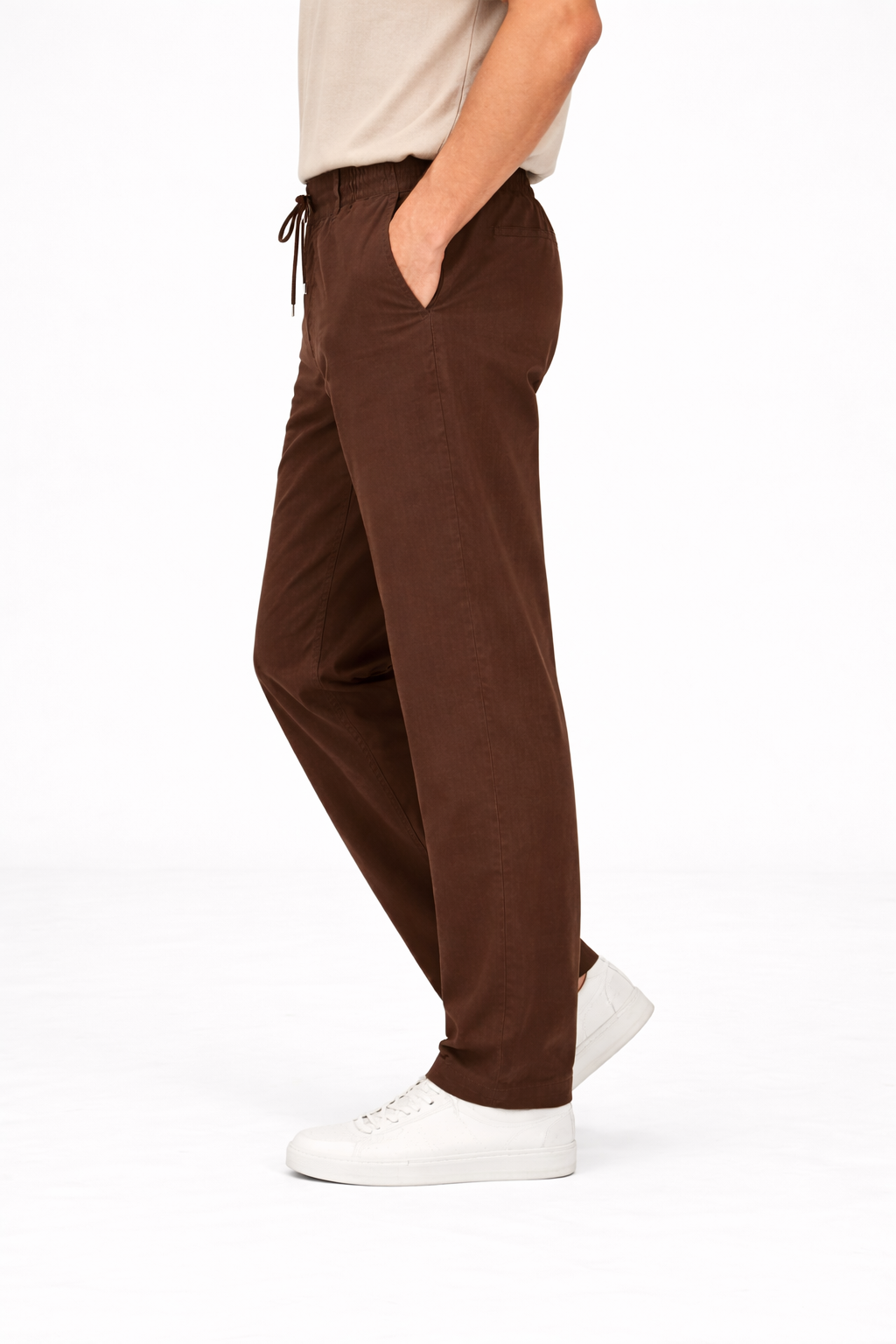 Men’s Linen Pants Brown Relaxed Fit Breathable Casual Stylish Trousers