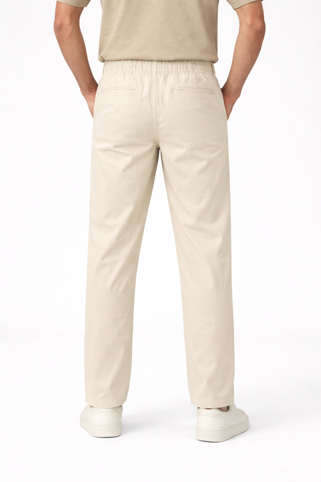 Premium Men’s Linen Pants Beige – Elastic Waist Casual Wear Bottoms