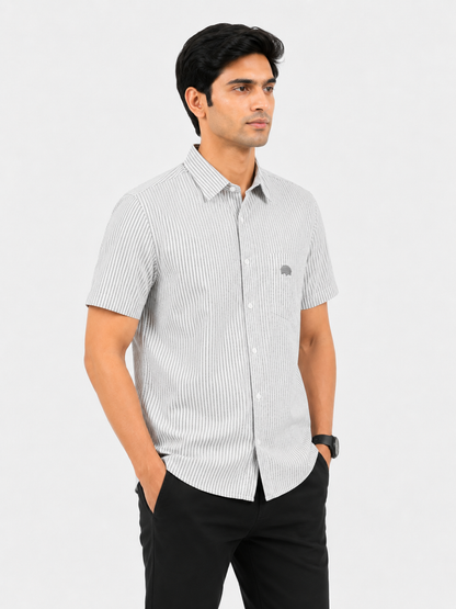 Lionies Classic Grey Striped Casual Shirt