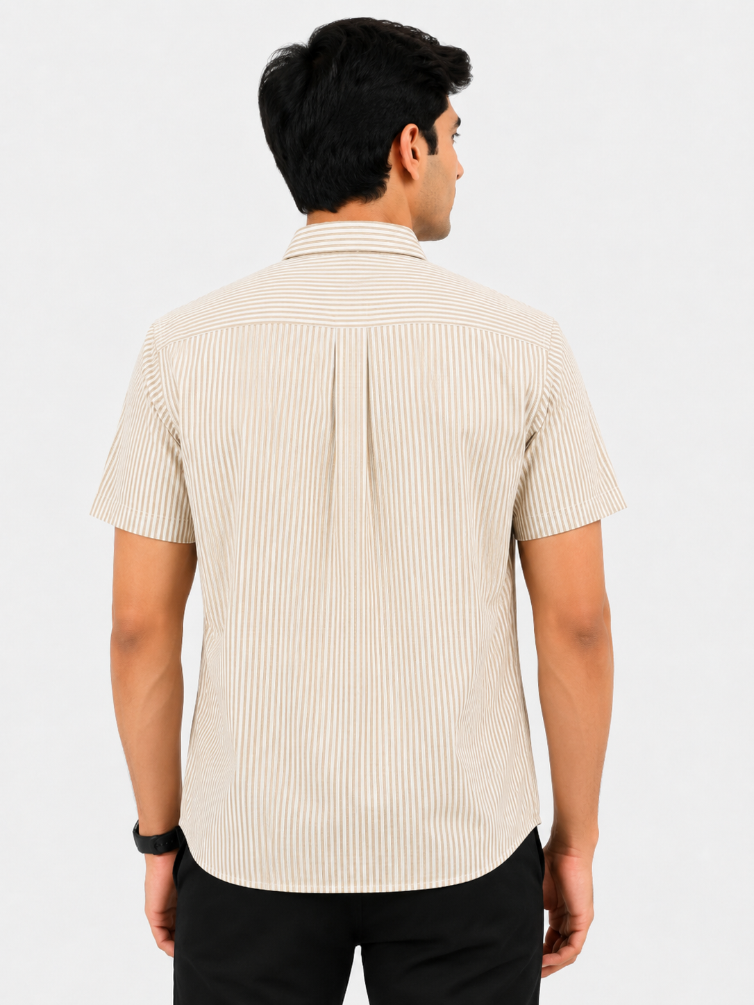 Elegant Casual Striped Half Sleeve Shirt