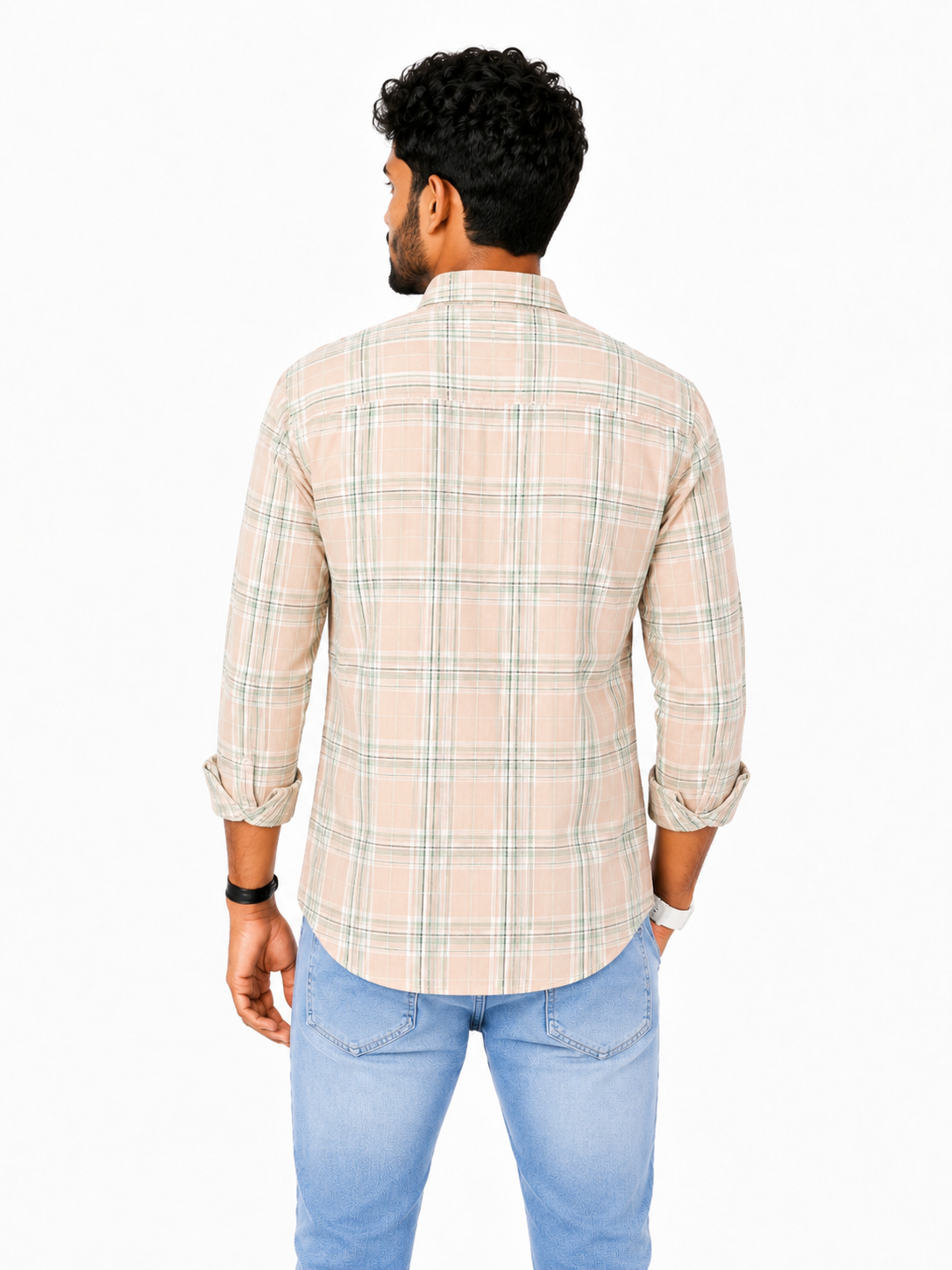 Lionies Men’s  Light Pink Chekered Premium Casual Shirt