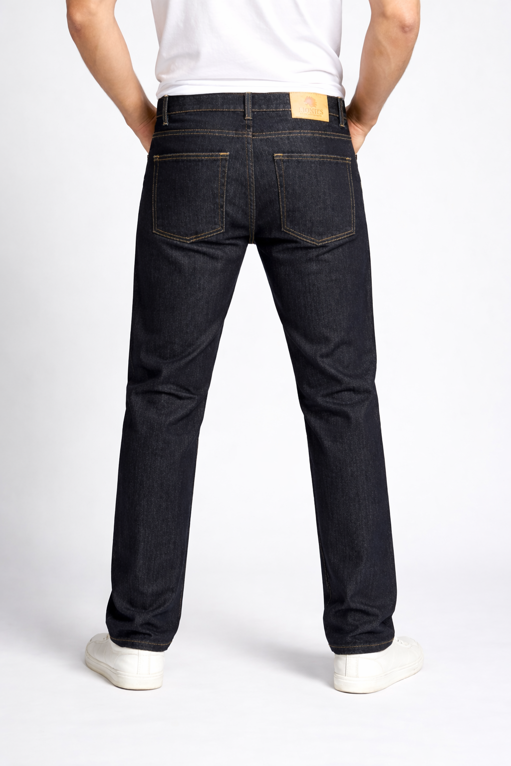 Men’s Classic Black Denim Jeans – Smart Casual Straight Fit