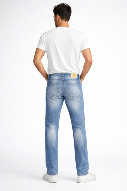 Slim Straight Light Blue Jeans for Men