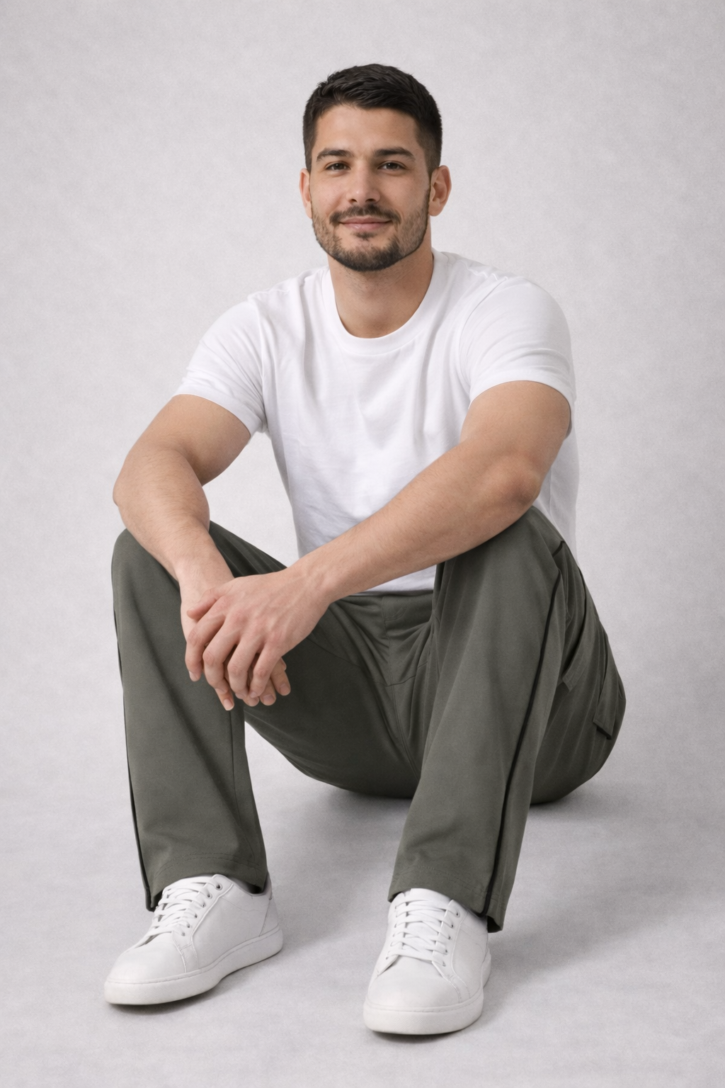 Stylish Men's Dark Brown Cargo Track Pants for Casual and Streetwear Look