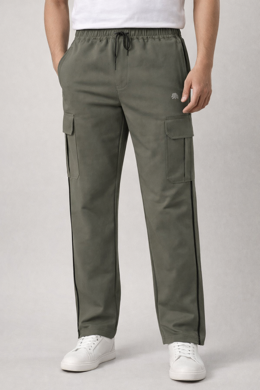 Stylish Men's Dark Brown Cargo Track Pants for Casual and Streetwear Look