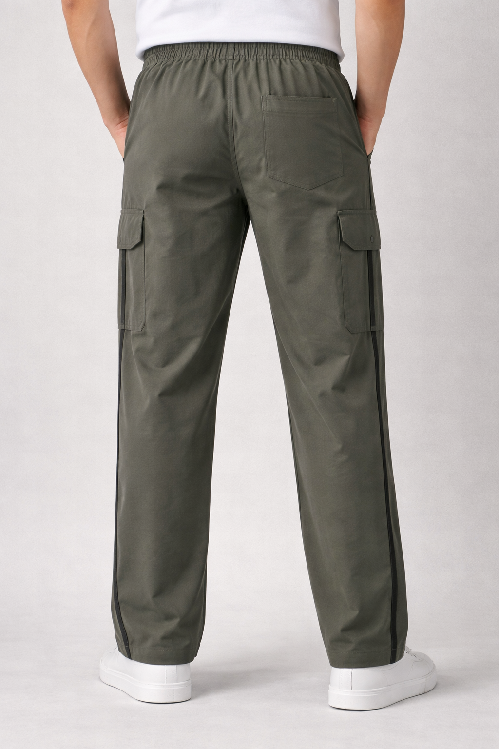 Stylish Men's Dark Brown Cargo Track Pants for Casual and Streetwear Look
