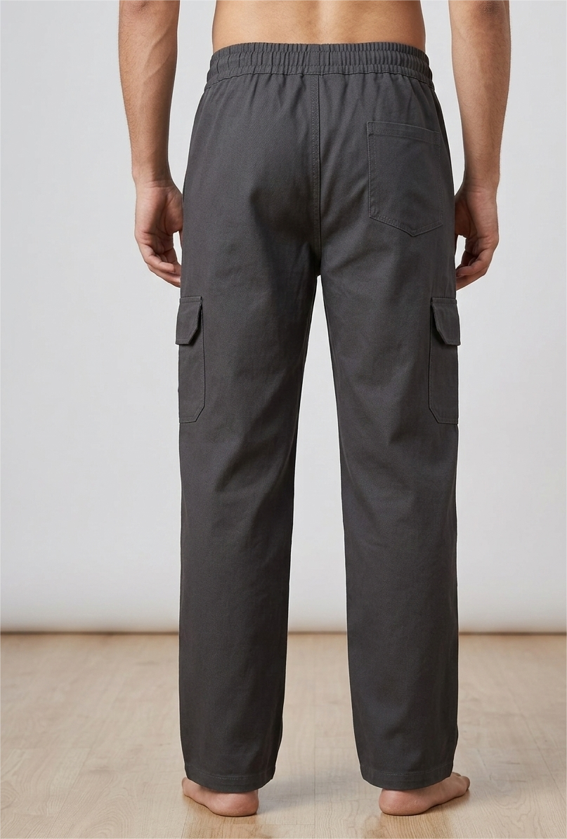 Stylish Men's Cargo Track Pants – Dark Grey Casual Lower