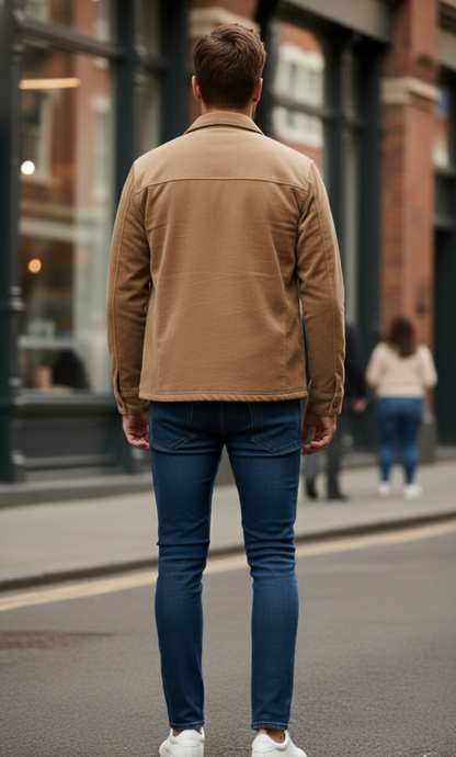 Lionies Men’s Premium Olive Green Casual Jacket with Soft Fabric, Full-Zip Design, Stylish Streetwear Layer Shacket (Jacket)