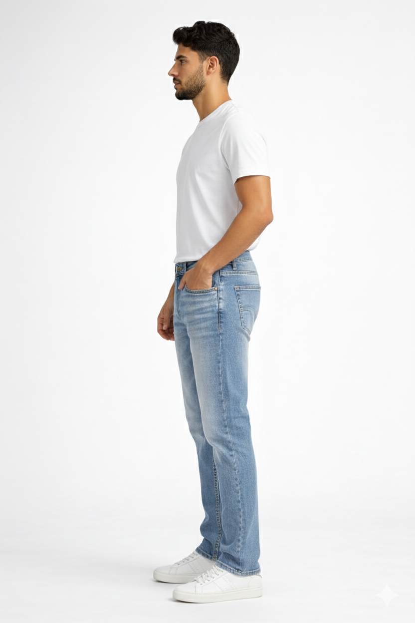 Slim Straight Light Blue Jeans for Men