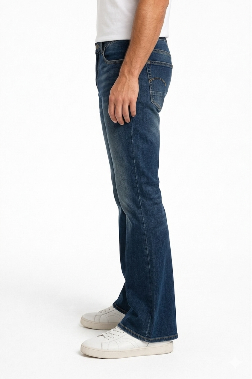 Men’s Trendy Bootcut Denim Jeans – Comfortable & Stylish Blue Pants