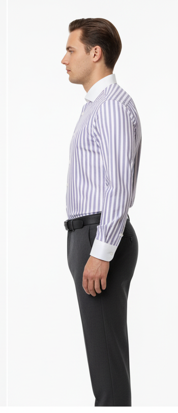 LIONIES Premium Purple & White Striped Formal Shirt for Men