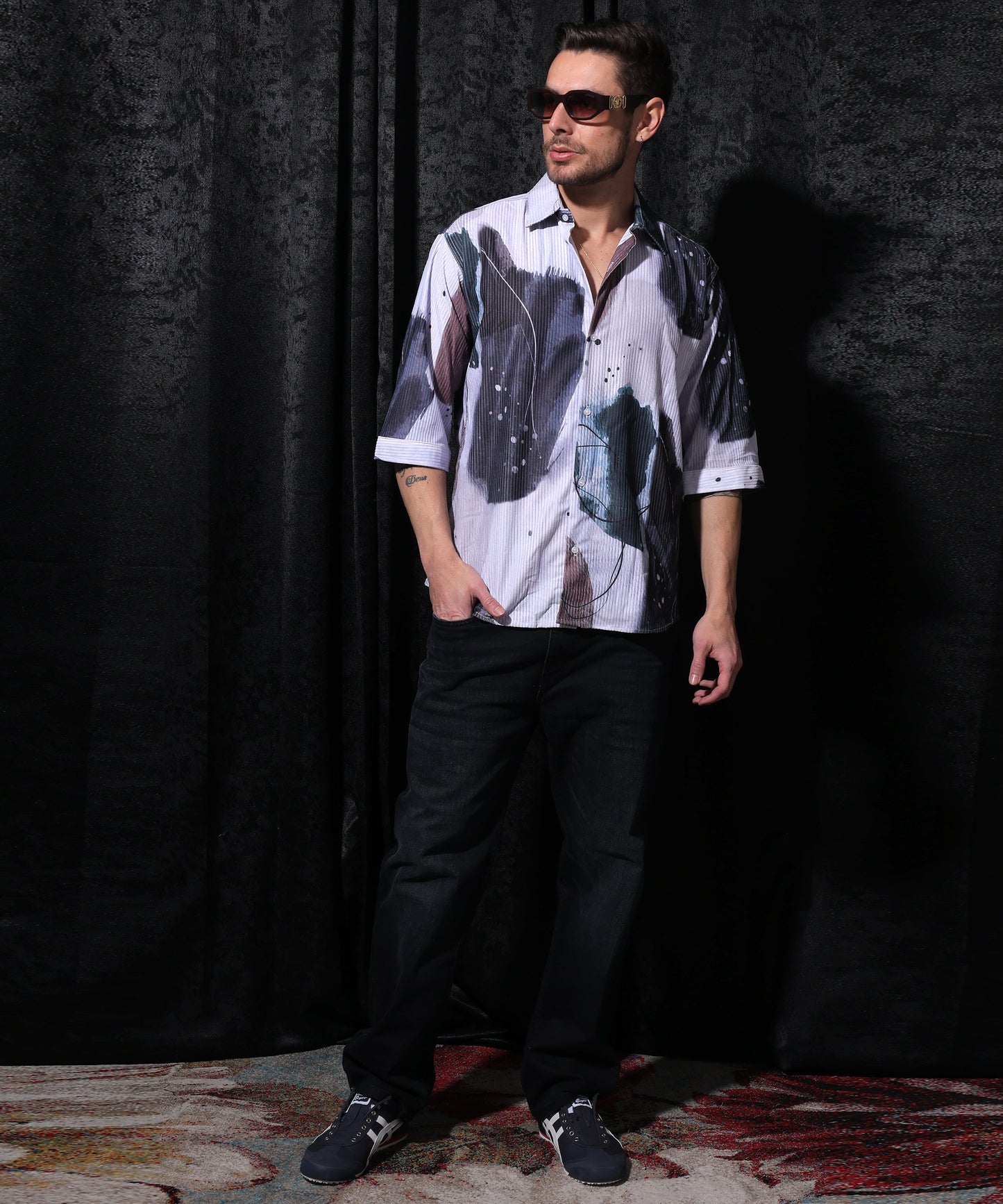 Lionies Digital Print Half Sleeve Shirt - Cotton Lycra