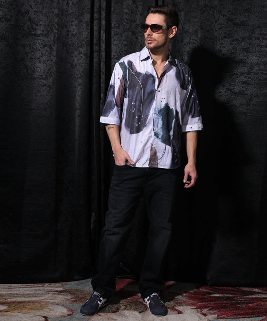 Lionies Digital Print Half Sleeve Shirt - Cotton Lycra