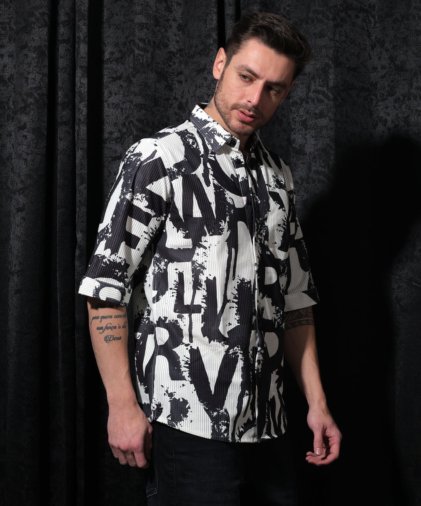 Lionies Digital Print Half Sleeve Shirt. Crafted from high-quality cotton fabric, this shirt offers a perfect blend of elegance and breathability, making it ideal for both casual outings and semi-formal occasions.