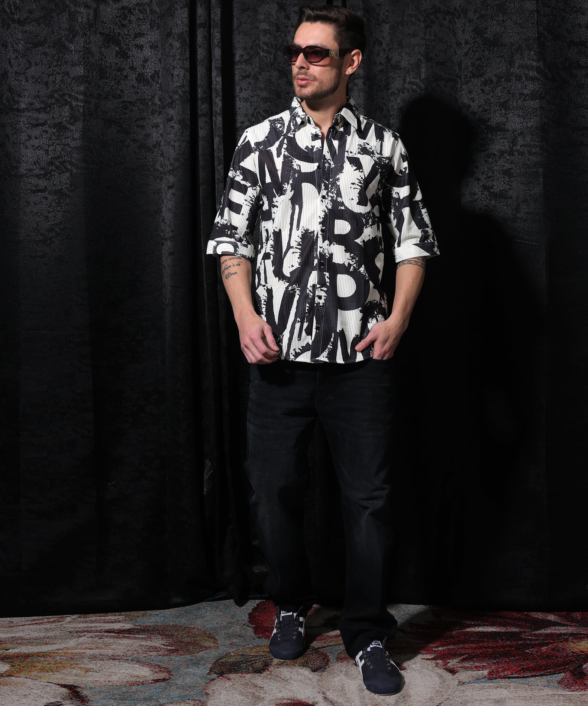  Lionies Digital Print Half Sleeve Shirt. Crafted from high-quality cotton fabric, this shirt offers a perfect blend of elegance and breathability, making it ideal for both casual outings and semi-formal occasions.