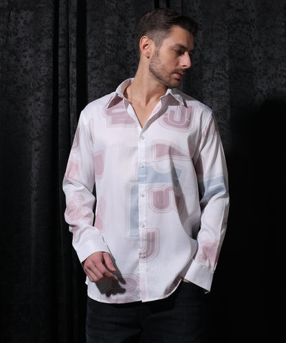 Lionies Alphabet Light Brown Print Full Sleeve Shirt