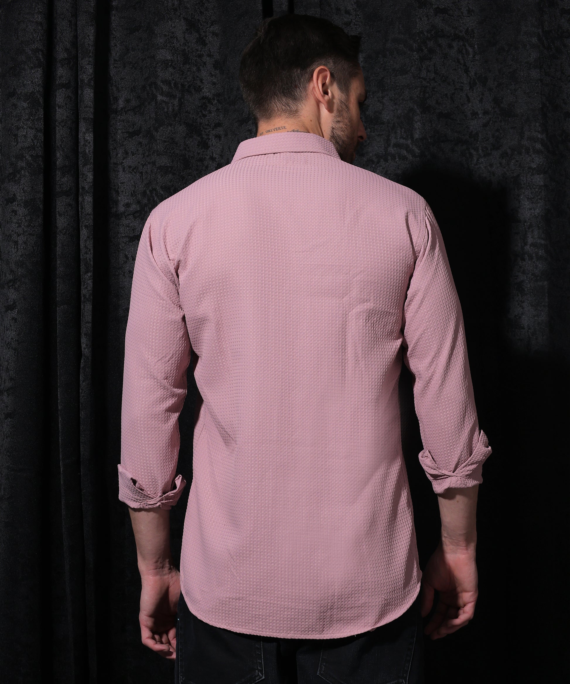 Lionies Pink Buffle Full Sleeve Shirt for Men, crafted from premium cotton fabric, featuring a vibrant pink shade, full sleeves, and a refined tailored fit for versatile casual and semi-formal occasions.