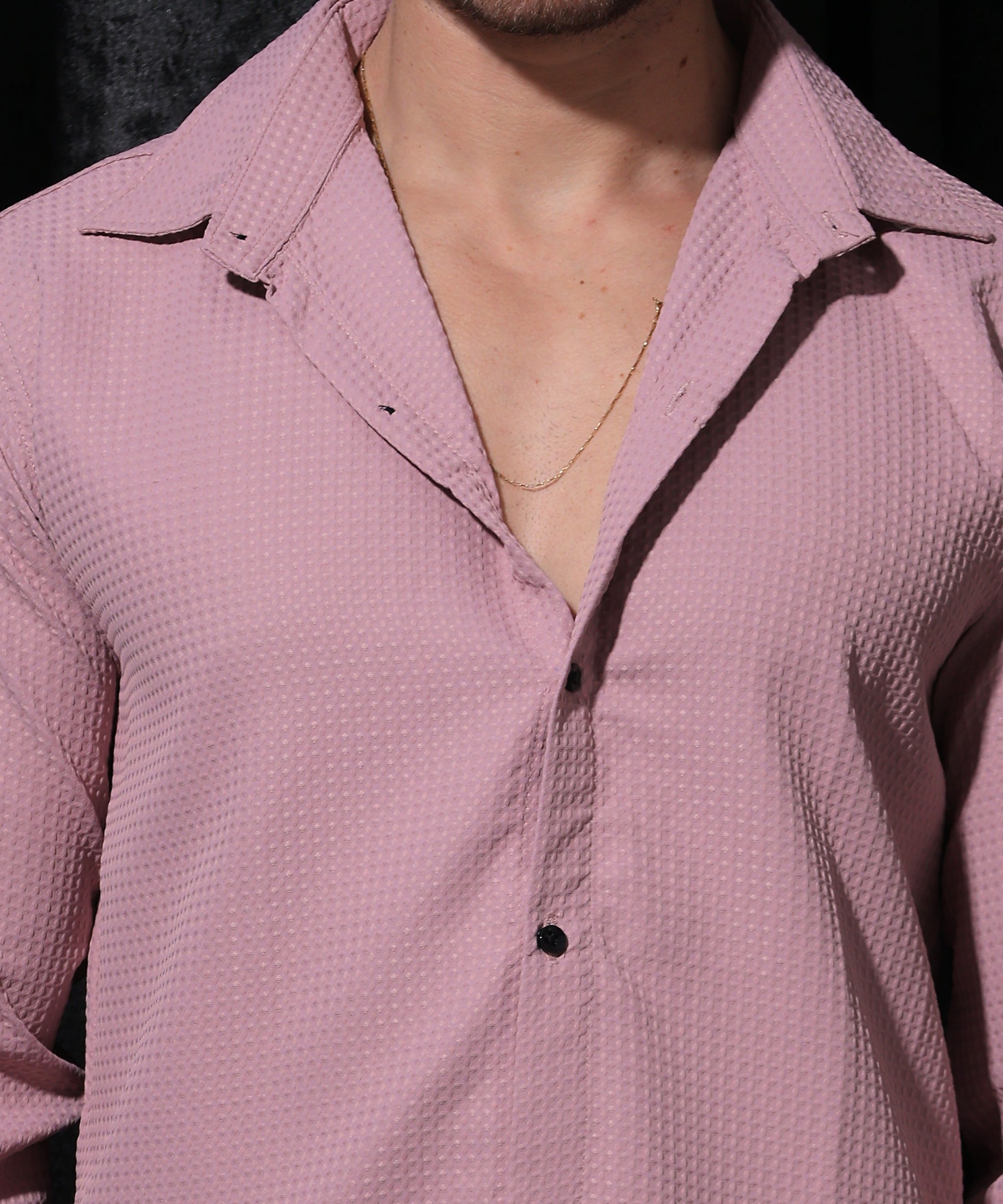 Lionies Pink Buffle Full Sleeve Shirt for Men, crafted from premium cotton fabric, featuring a vibrant pink shade, full sleeves, and a refined tailored fit for versatile casual and semi-formal occasions.