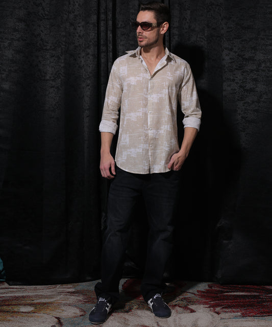 Lionies Premium Yellow Printed Occasion Shirt 
