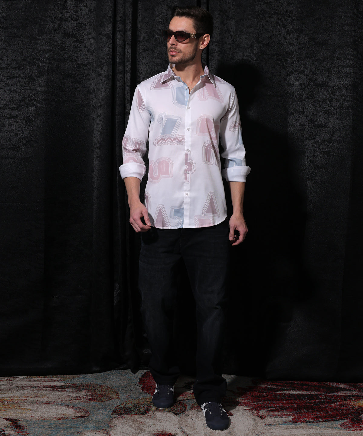 Men's Lionies Spectrum Bloom Full Sleeve Shirt – Stylish floral print, premium cotton fabric, perfect for formal and casual wear.