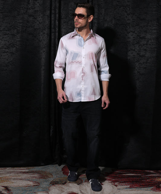 Men's Lionies Spectrum Bloom Full Sleeve Shirt – Stylish floral print, premium cotton fabric, perfect for formal and casual wear.